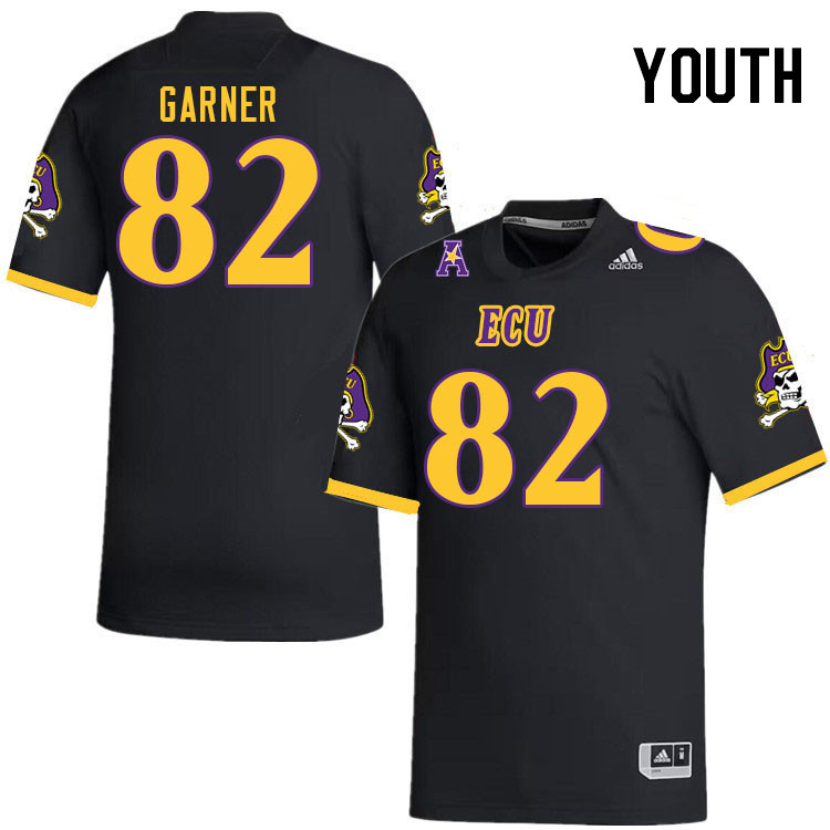 Youth #82 Jarett Garner ECU Pirates 2023 College Football Jerseys Stitched-Black